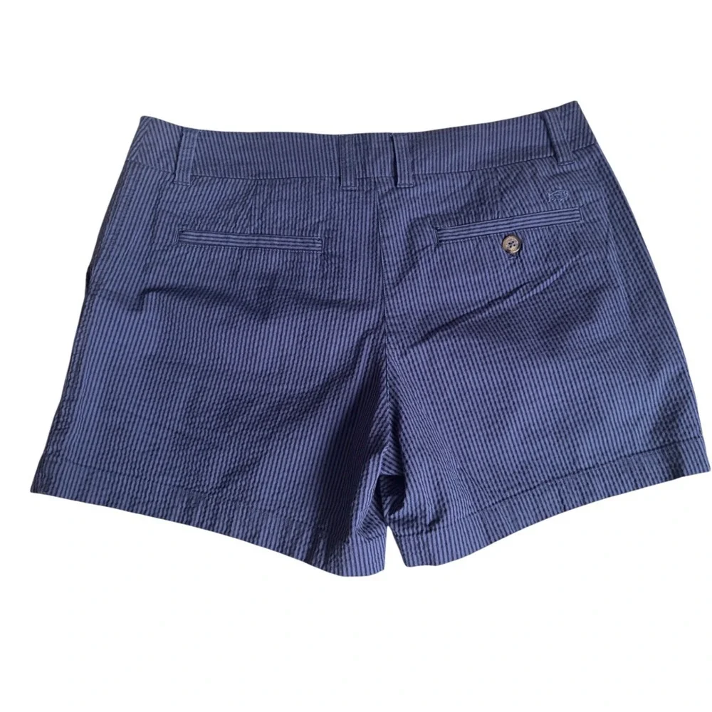 Southern Tide Womens Navy Blue Seersucker Striped Shorts‎ Size 6 Preppy Coastal